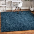 thumbnail image 1 of Unique Loom Davos Shag Collection Area Rug - Solid (7' 1" Square Marine Blue), 1 of 7