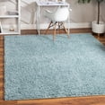 thumbnail image 1 of Unique Loom Davos Shag Collection Area Rug - Solid (7' 10" Square Aqua), 1 of 7