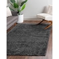 thumbnail image 1 of Unique Loom Davos Shag Collection Area Rug - Solid (7' 10" x 10' Rectangle Peppercorn), 1 of 7