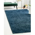 thumbnail image 1 of Unique Loom Davos Shag Collection Area Rug - Solid (7' 10" x 11' Rectangle Marine Blue), 1 of 7