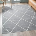 thumbnail image 1 of Unique Loom Decatur Collection Area Rug - Diamond (6' 4" x 9' Rectangle Dark Gray/Ivory), 1 of 7