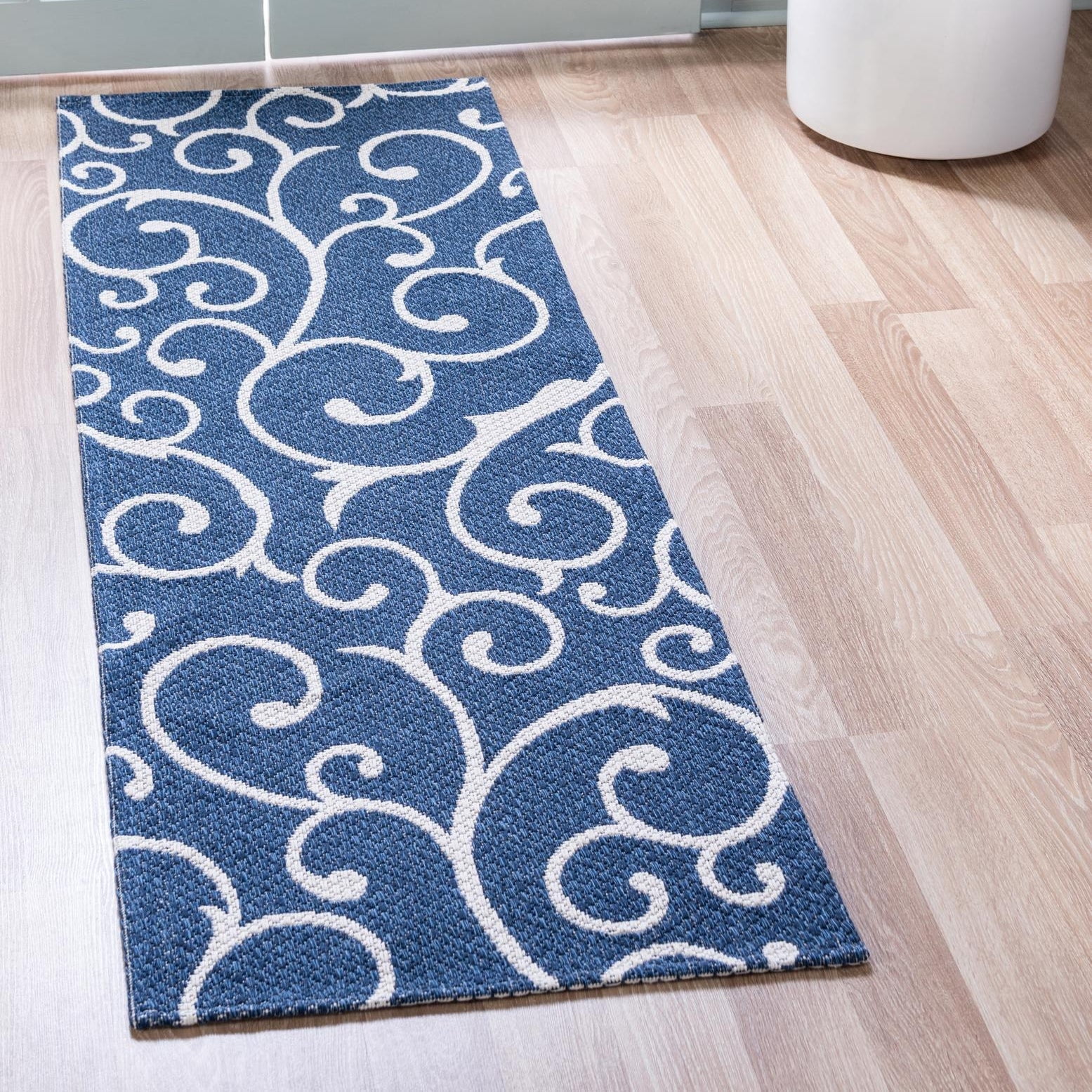 Unique Loom Decatur Collection Area Rug - Scroll (2' x 6' Runner Navy ...