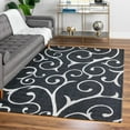 thumbnail image 1 of Unique Loom Decatur Collection Area Rug - Scroll (6' 4" x 9' Rectangle Black/Ivory), 1 of 7