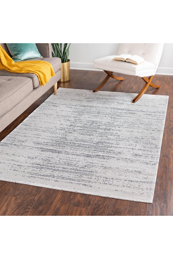 Decatur Collection Area Rug - Static (2' 2" x 3' Rectangle Ivory/Gray)
