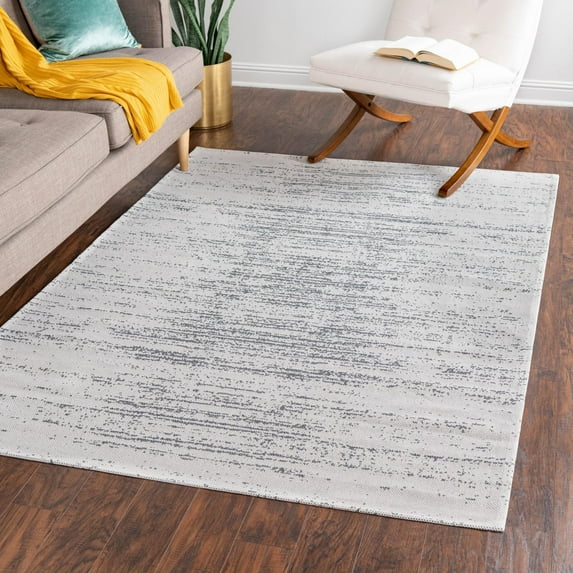 Unique Loom Decatur Collection Area Rug - Static (5' x 7' 2" Rectangle Ivory/Gray)