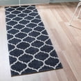 thumbnail image 1 of Unique Loom Decatur Collection Area Rug - Trellis (2' x 8' Runner Black/Ivory), 1 of 7
