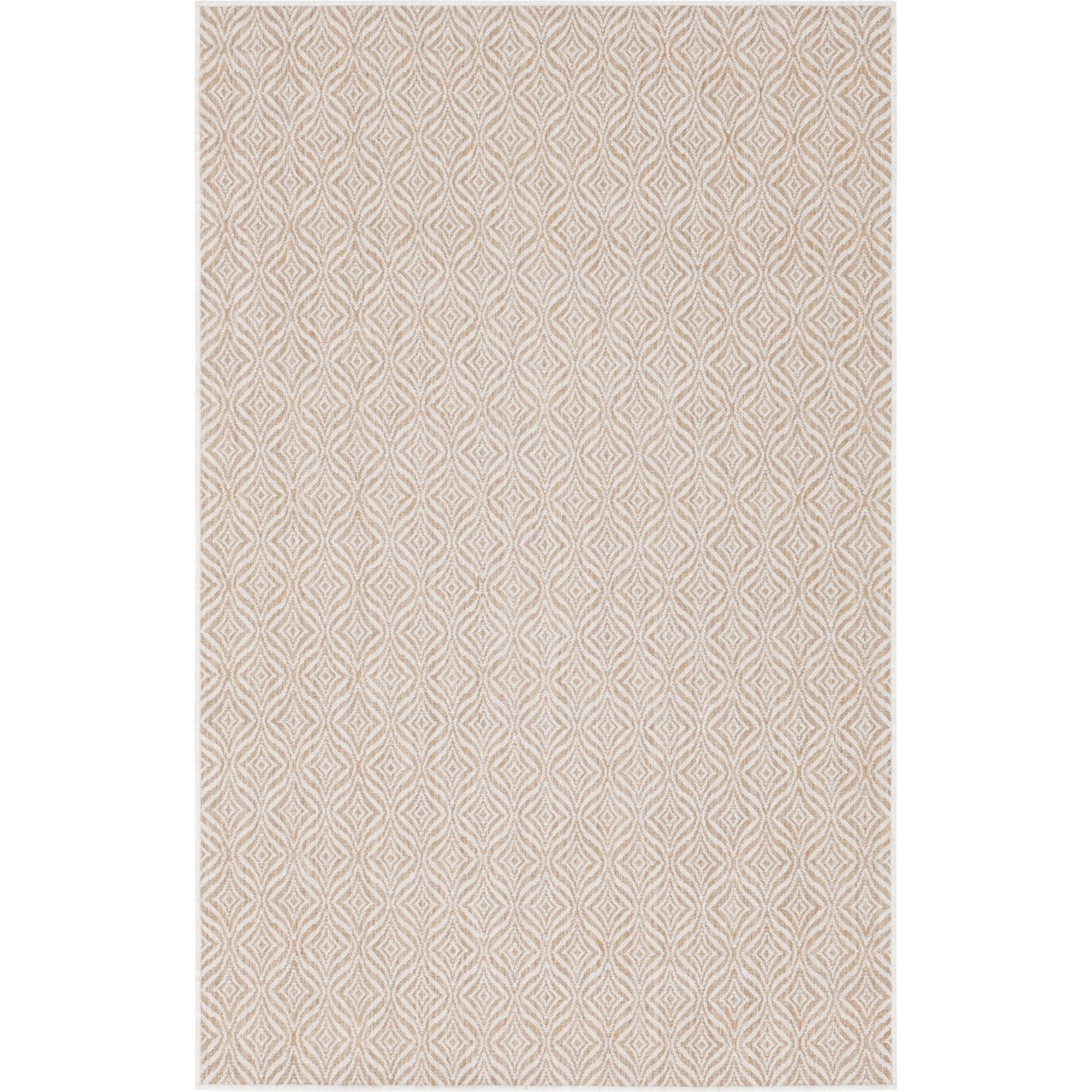 Taupe Trellis Easy-Care Outdoor Rectangular Rug