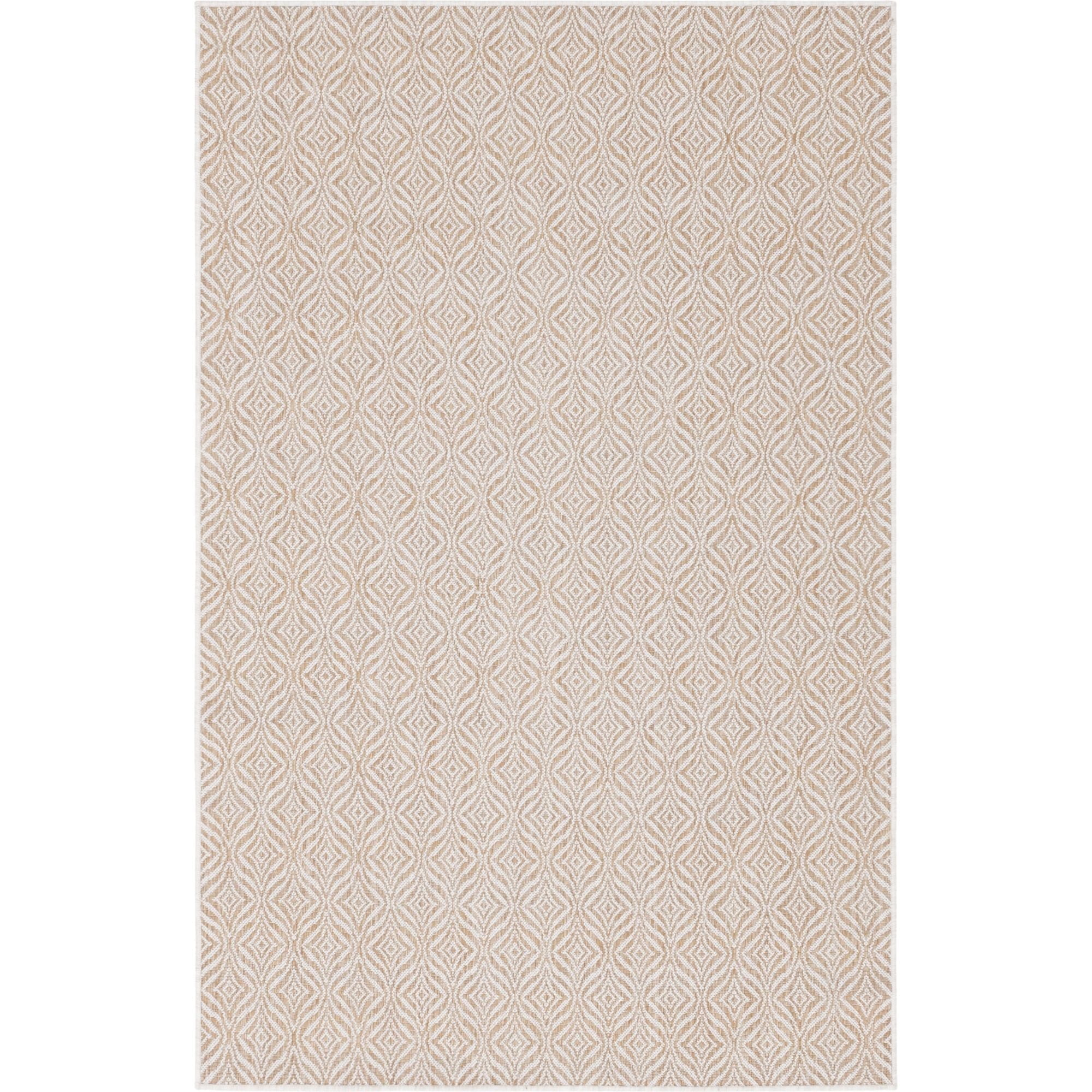 Taupe Trellis Easy-Care Outdoor Rectangular Rug