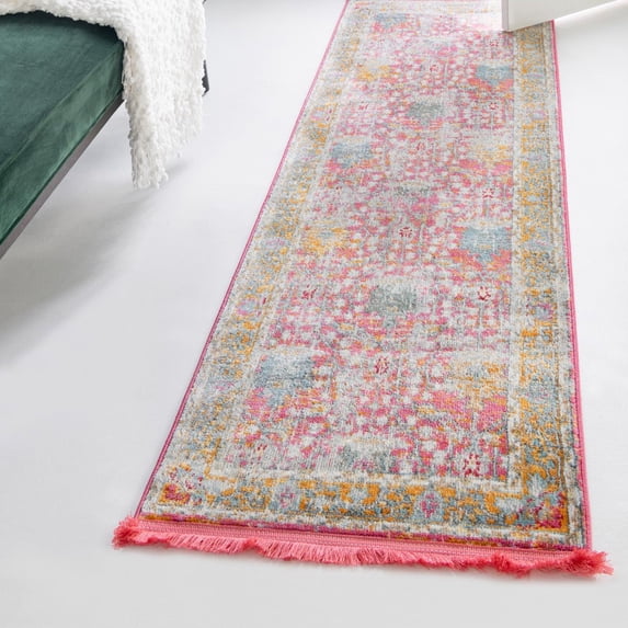 Unique Loom Paragon Collection Area Rug - Decorah (2' 2" x 8' Runner Pink/Blue)