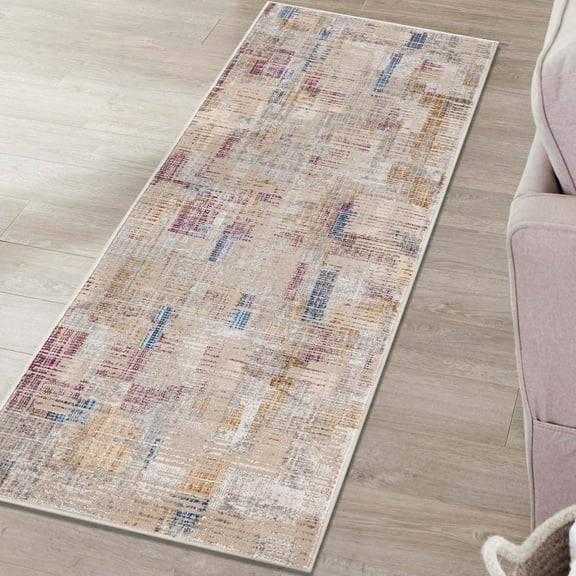 Unique Loom Deepa Collection Area Rug - Boone (2' x 6' Runner Ivory/Beige)