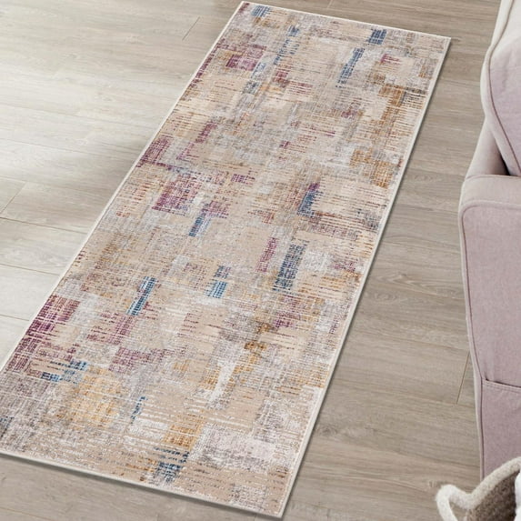 Unique Loom Deepa Collection Area Rug - Boone (2' x 6' Runner Ivory/Beige)