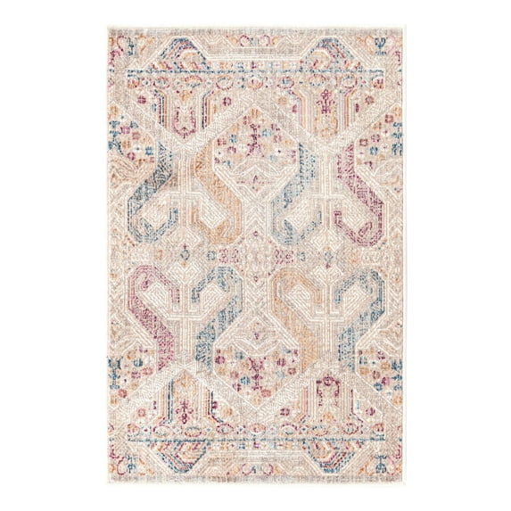 Unique Loom Deepa Collection Area Rug - Congruence (2' x 3' Rectangle Ivory/Burgundy)