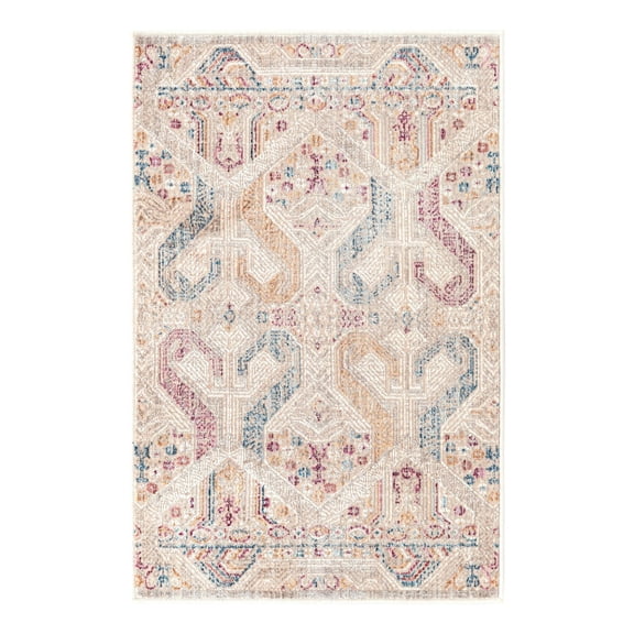 Unique Loom Deepa Collection Area Rug - Congruence (2' x 3' Rectangle Ivory/Burgundy)