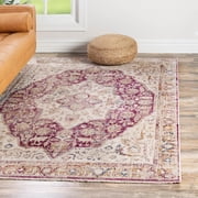 Unique Loom Deepa Collection Area Rug - Regalia (2' x 3' Rectangle Lavender/Beige)