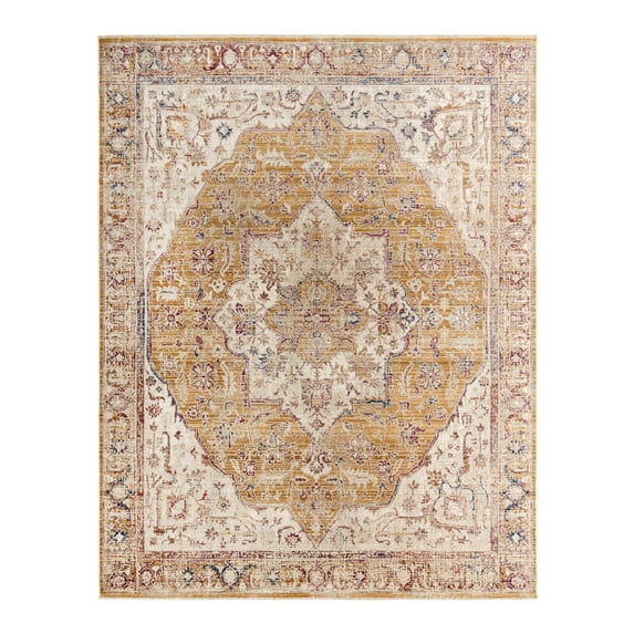 Unique Loom Deepa Collection Area Rug - Regalia (9' x 11' 7" Rectangle Yellow/Brown)