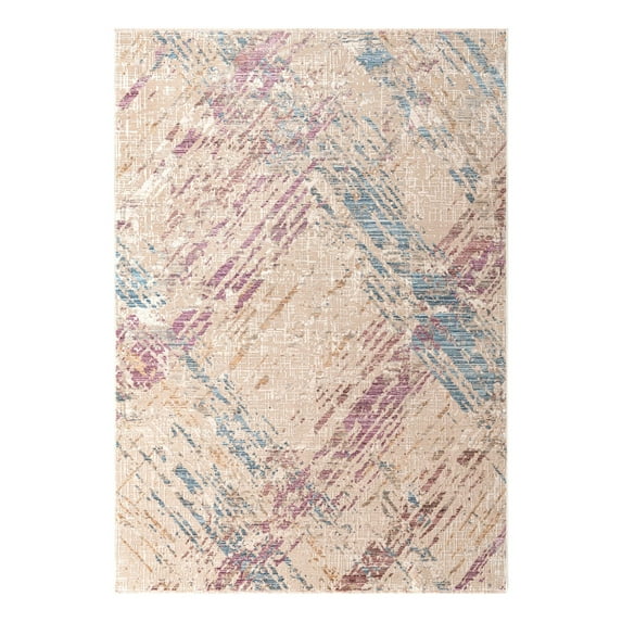 Unique Loom Deepa Collection Area Rug - Rhombus (6' x 8' 9" Rectangle Ivory and Gray/Blue)