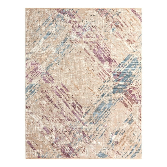 Unique Loom Deepa Collection Area Rug - Rhombus (9' x 11' 7" Rectangle Ivory and Gray/Blue)