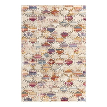 Unique Loom Deepa Collection Area Rug - Static Trellis (5' 3" x 7' 9" Rectangle Multi/Beige)
