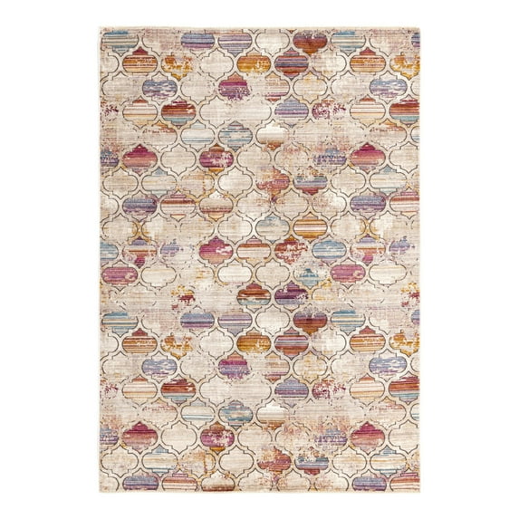 Unique Loom Deepa Collection Area Rug - Static Trellis (6' x 8' 9" Rectangle Multi/Beige)