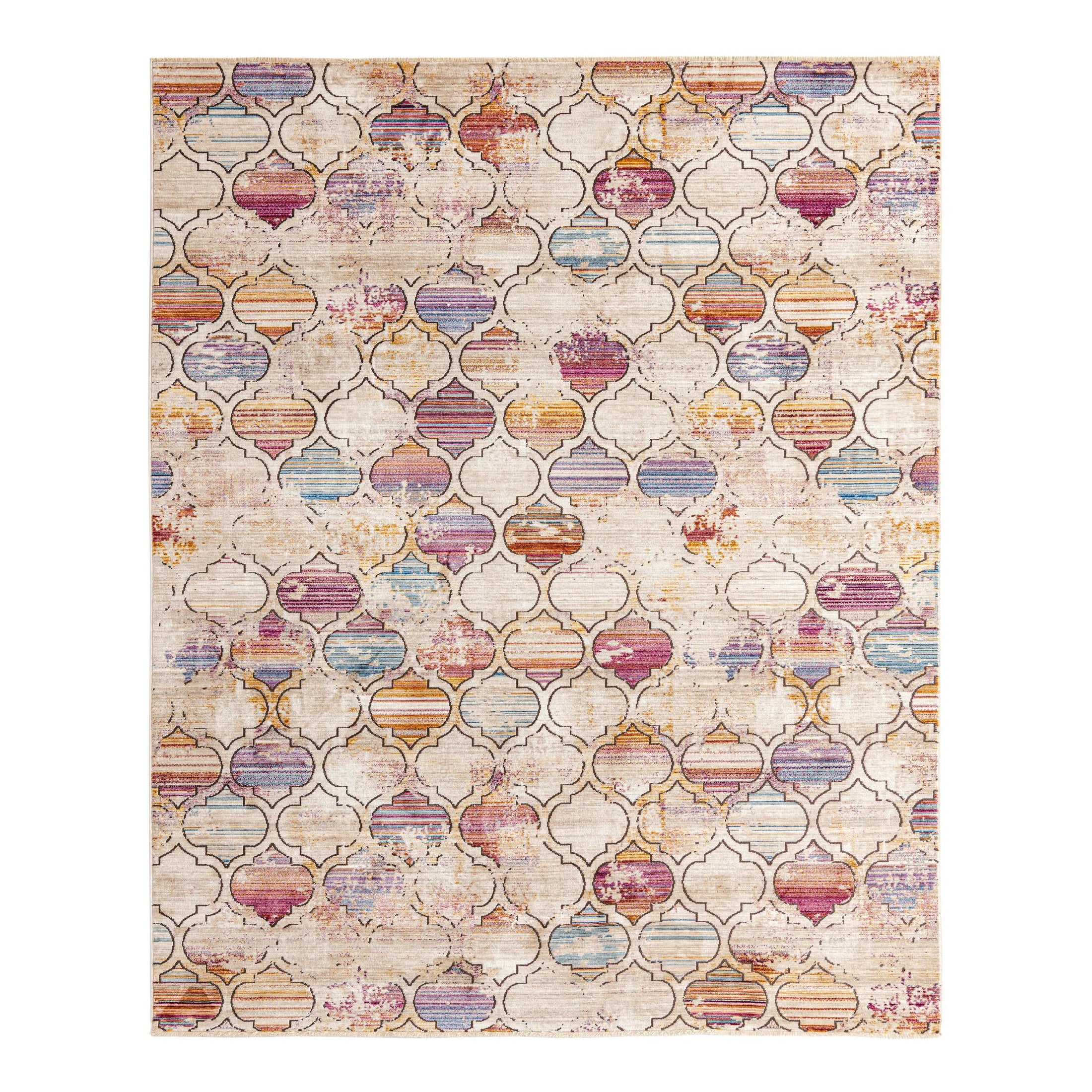 Deepa 8' x 10' Multicolor Geometric Synthetic Area Rug