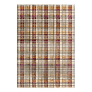 Unique Loom Deepa Collection Area Rug - Tartan (6' x 8' 9" Rectangle Multi/Blue)