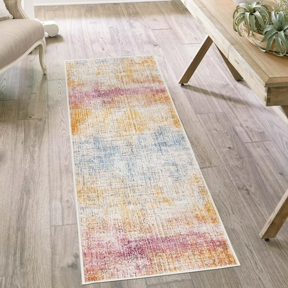 Unique Loom Deepa Collection Area Rug - Whane (2' x 6' Runner Multi/Blue)