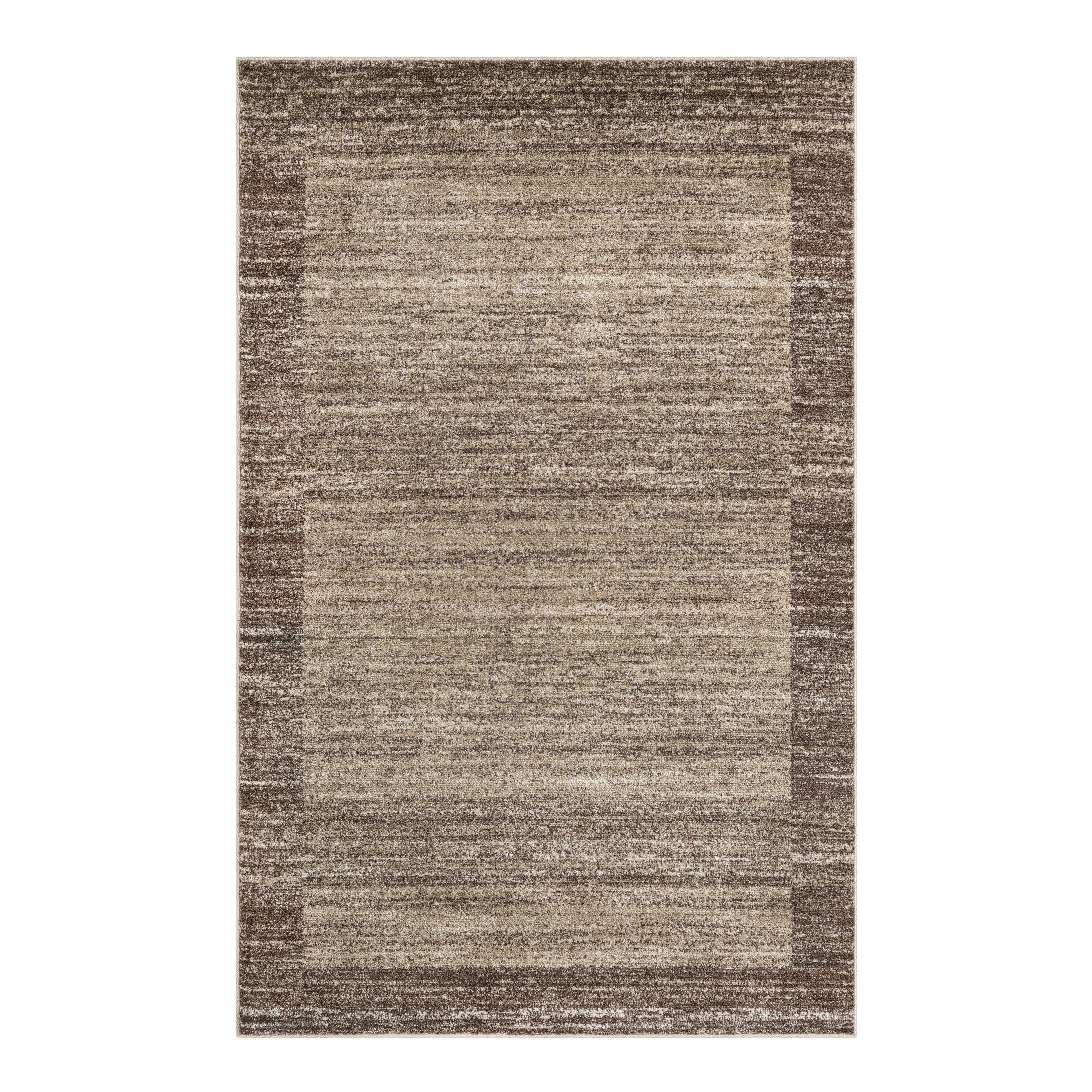 Light Brown Tufted Rectangular Synthetic Indoor Area Rug