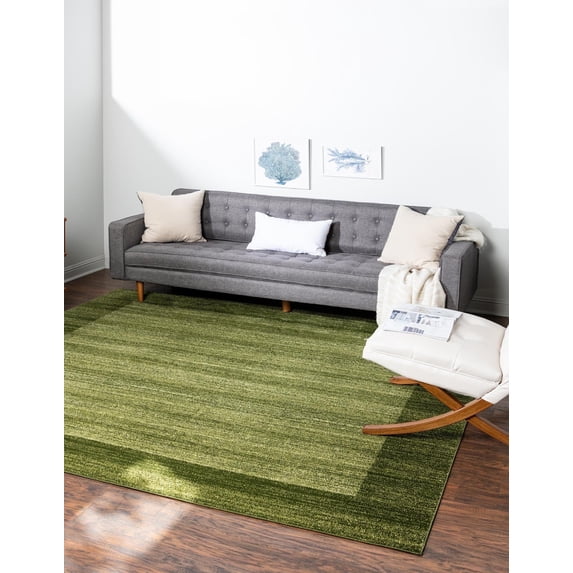 Unique Loom Del Mar Collection Area Rug - Abigail (8' Square Light Green/Ivory)