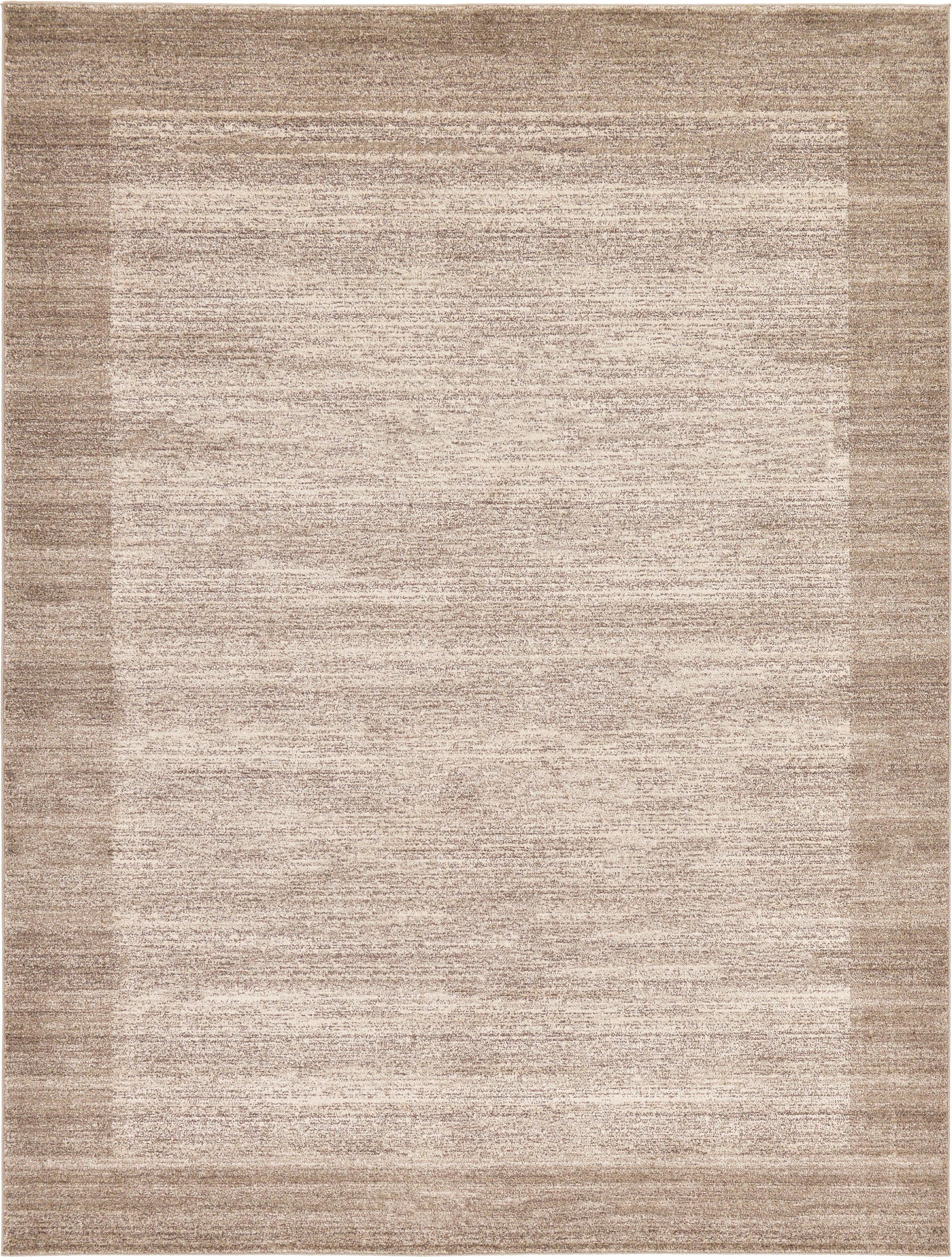 Angelica Beige and Ivory 9' x 12' Easy-Care Synthetic Area Rug