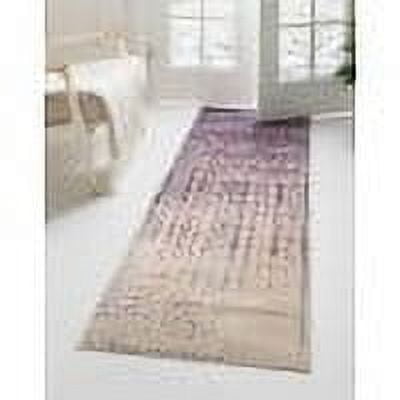 Unique Loom Del Mar Collection Area Rug - Jennifer (2' x 6' 1" Runner Purple/Ivory)