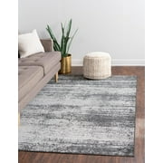 Unique Loom Del Mar Collection Area Rug - Lucille (2' 2" x 3' 1" Rectangle Dark Gray/Ivory)