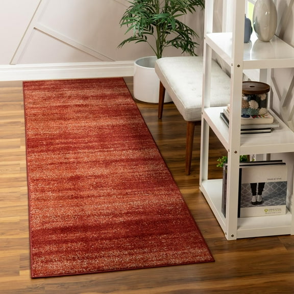 Unique Loom Del Mar Collection Area Rug - Lucille (2' 7" x 10' Runner Terracotta/Red)