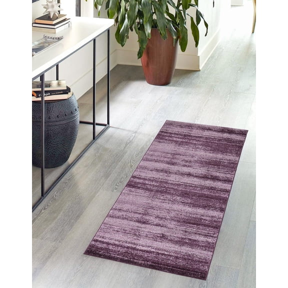Unique Loom Del Mar Collection Area Rug - Lucille (2' x 8' Runner Violet)