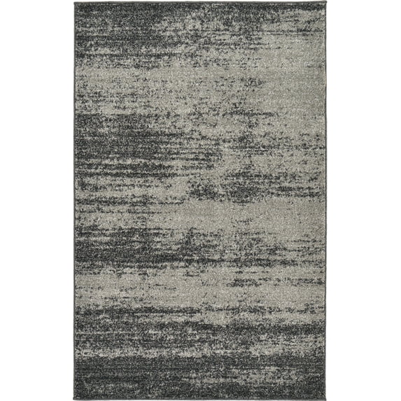 Unique Loom Del Mar Collection Area Rug - Lucille (3' 3" x 5' 3" Rectangle Dark Gray/Ivory)