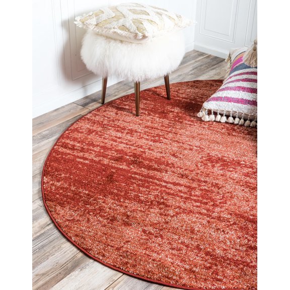 Unique Loom Del Mar Collection Area Rug - Lucille (4' Round Terracotta/Red)