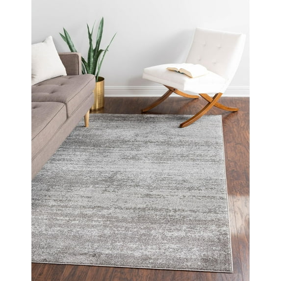 Unique Loom Del Mar Collection Area Rug - Lucille (4' x 6' Rectangle Gray/Ivory)