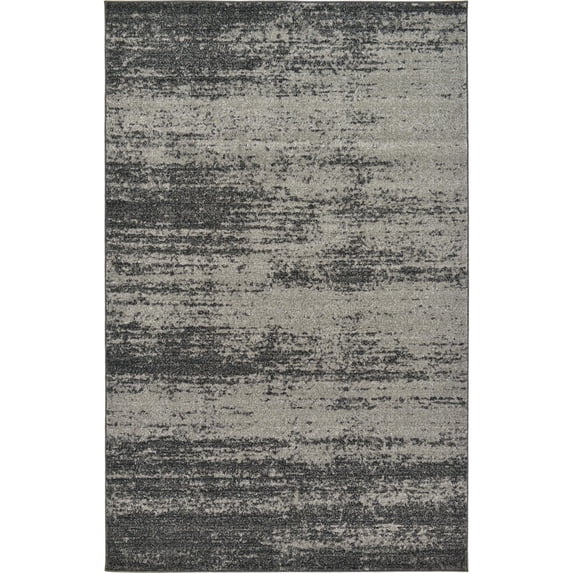 Unique Loom Del Mar Collection Area Rug - Lucille (5' 1" x 8' Rectangle Dark Gray/Ivory)