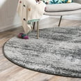 thumbnail image 1 of Unique Loom Del Mar Collection Area Rug - Lucille (6' 1" Round Dark Gray/Ivory), 1 of 11