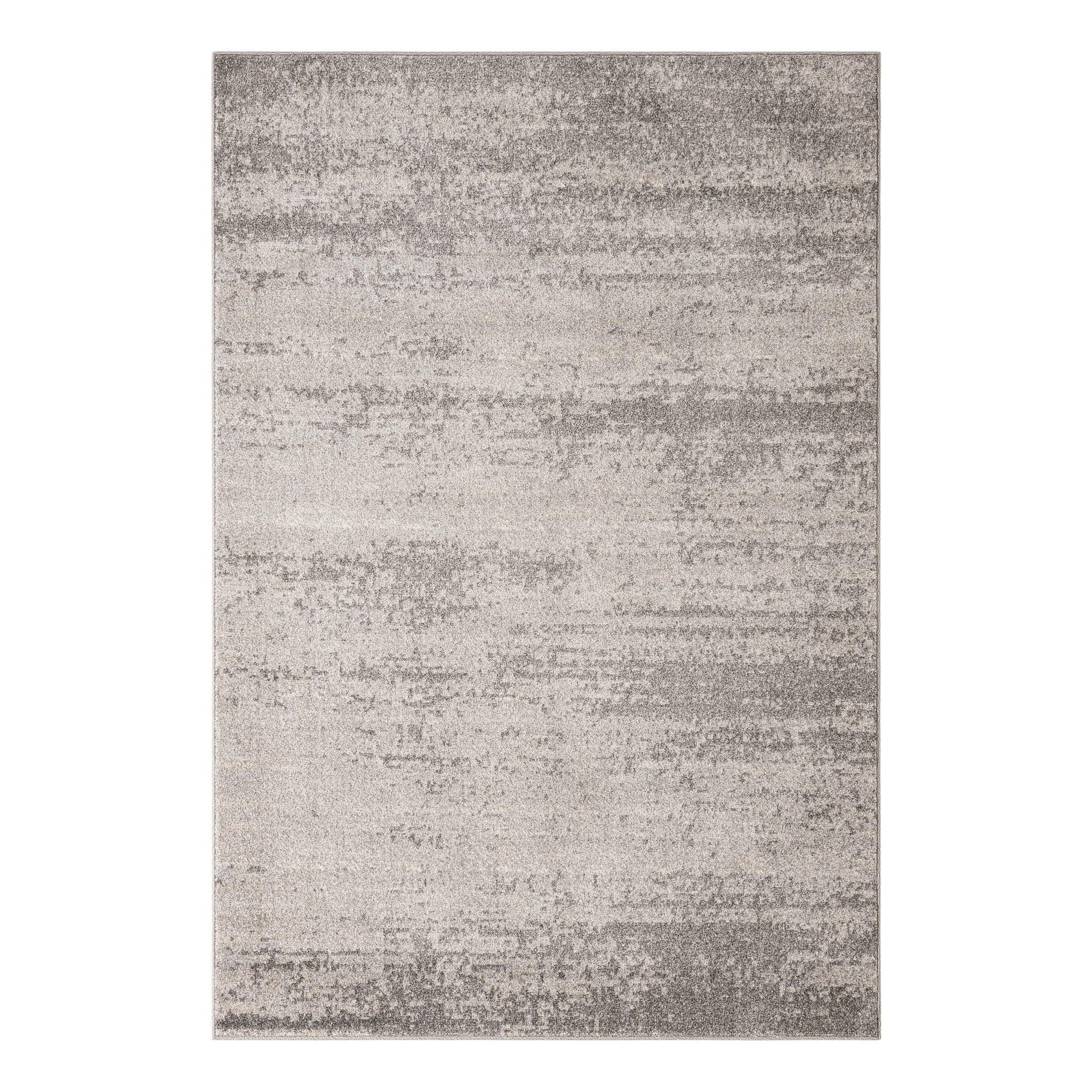 Gray Tufted Washable Reversible 6' x 9' Synthetic Rug