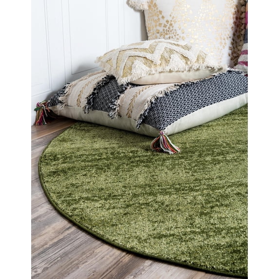 Unique Loom Del Mar Collection Area Rug - Lucille (8' Round Green/Hunter Green)