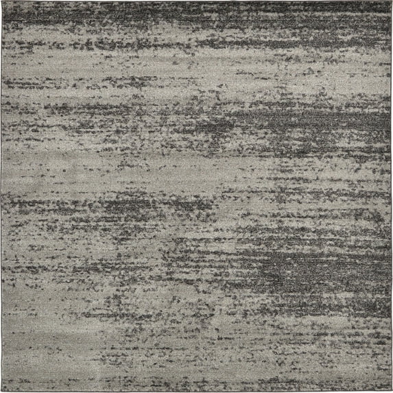 Unique Loom Del Mar Collection Area Rug - Lucille (7' 10" Square Dark Gray/Ivory)