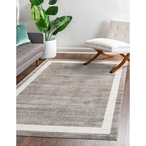 Unique Loom Del Mar Collection Area Rug - Maria (2' 2" x 3' 1" Rectangle Gray/Ivory)