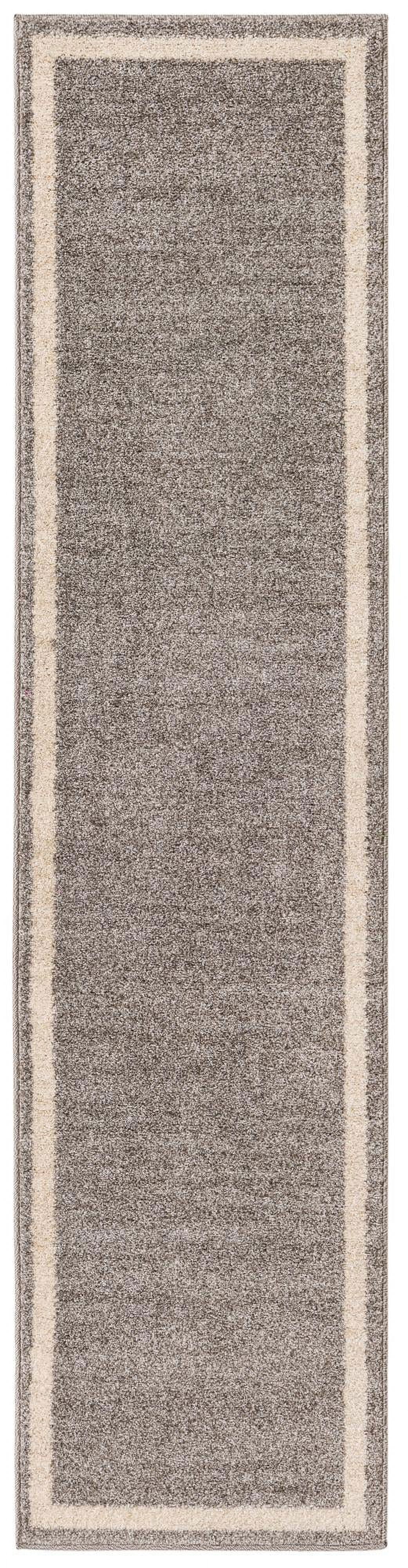Gray and Ivory Tufted Reversible Runner Rug
