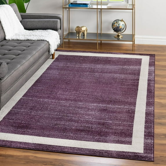 Unique Loom Del Mar Collection Area Rug - Maria (2' x 3' 1" Rectangle Violet/Ivory)