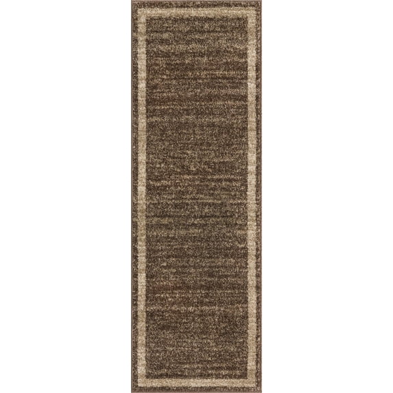 Unique Loom Del Mar Collection Area Rug - Maria (2' x 6' Runner Light Brown/Ivory)