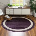 thumbnail image 1 of Unique Loom Del Mar Collection Area Rug - Maria (4' 1" Round Violet/Ivory), 1 of 11