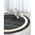 thumbnail image 1 of Unique Loom Del Mar Collection Area Rug - Maria (6' 1" Round Black/Ivory), 1 of 6