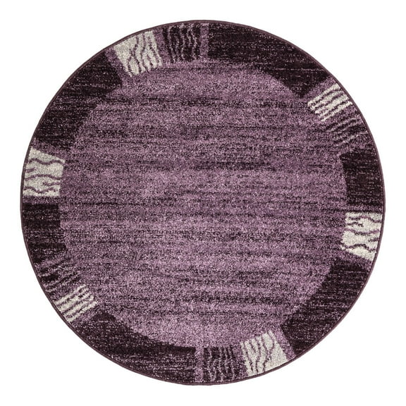 Unique Loom Del Mar Collection Area Rug - Sarah (4' 1" Round Violet/Purple)