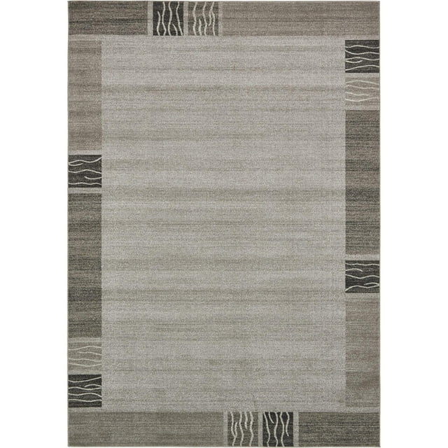 Unique Loom Del Mar Collection Area Rug - Sarah (7' 10" x 11' 4" Rectangle Light Gray/Gray)