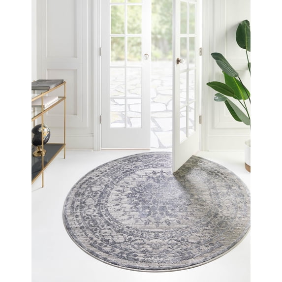 Unique Loom Derbyshire Aberdeen Rug, Gray (4' 0 x 4' 0)